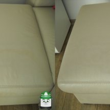 Efekt czyszczenia siedziska kanapy skórzanej